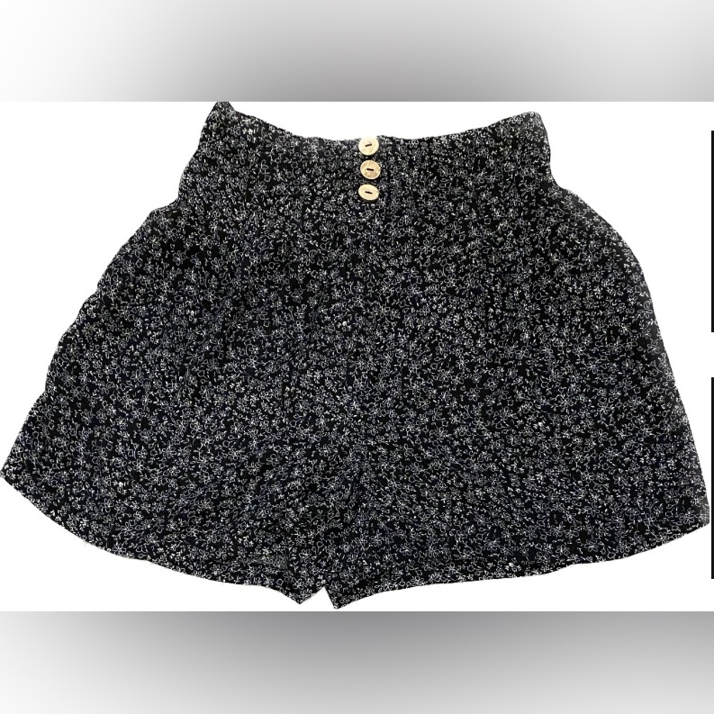 Good Luck Gem Black and White Floral Shorts